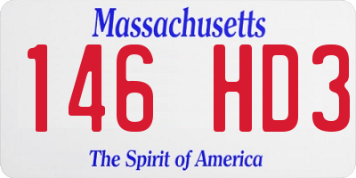 MA license plate 146HD3