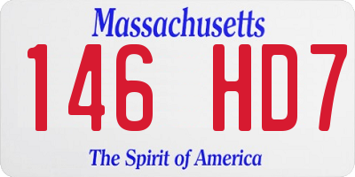 MA license plate 146HD7