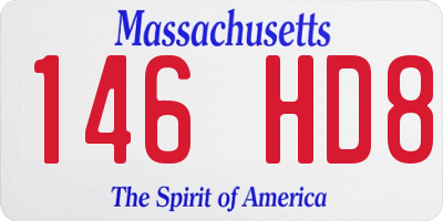 MA license plate 146HD8