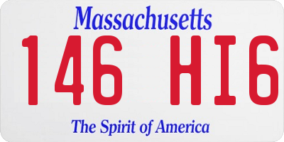 MA license plate 146HI6