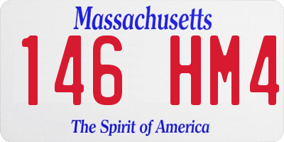 MA license plate 146HM4