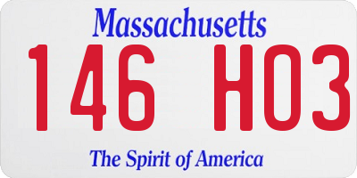 MA license plate 146HO3