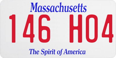 MA license plate 146HO4