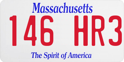 MA license plate 146HR3