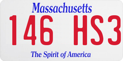 MA license plate 146HS3