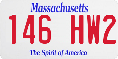 MA license plate 146HW2