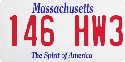 MA license plate 146HW3