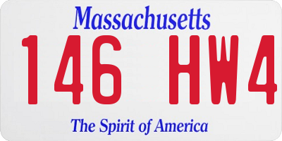 MA license plate 146HW4