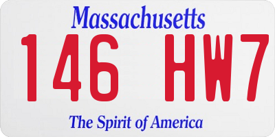 MA license plate 146HW7