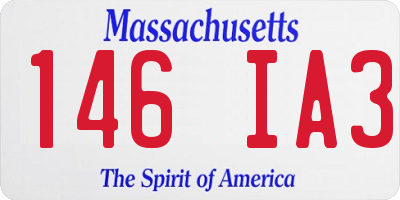 MA license plate 146IA3