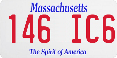 MA license plate 146IC6