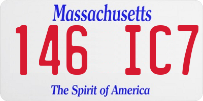 MA license plate 146IC7