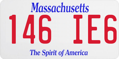 MA license plate 146IE6
