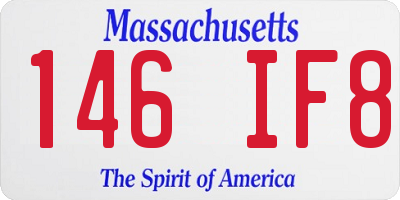 MA license plate 146IF8