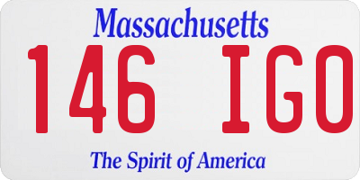 MA license plate 146IG0