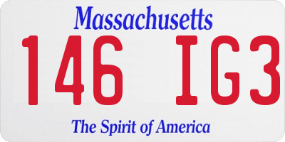 MA license plate 146IG3