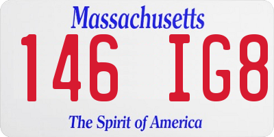 MA license plate 146IG8