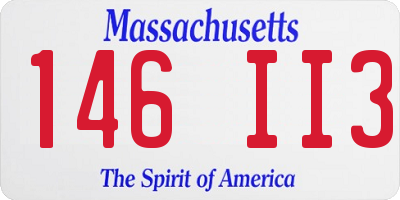 MA license plate 146II3