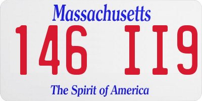 MA license plate 146II9