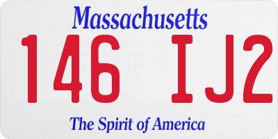 MA license plate 146IJ2