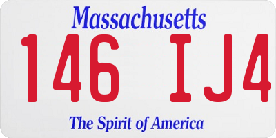 MA license plate 146IJ4