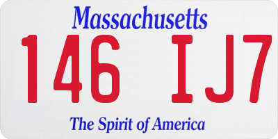 MA license plate 146IJ7