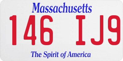 MA license plate 146IJ9