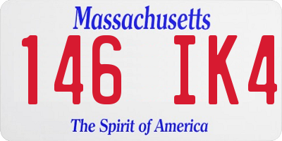 MA license plate 146IK4