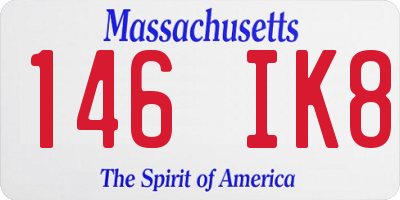 MA license plate 146IK8