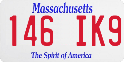 MA license plate 146IK9