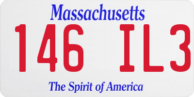 MA license plate 146IL3