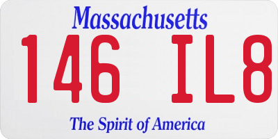 MA license plate 146IL8