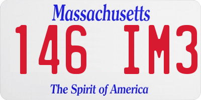 MA license plate 146IM3