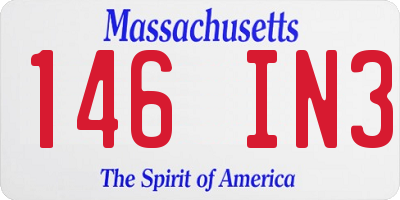 MA license plate 146IN3