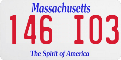 MA license plate 146IO3