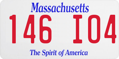 MA license plate 146IO4