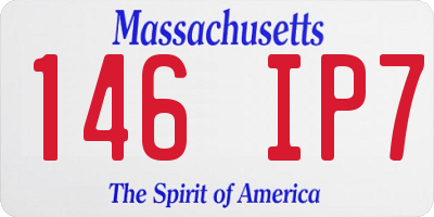 MA license plate 146IP7