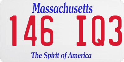 MA license plate 146IQ3