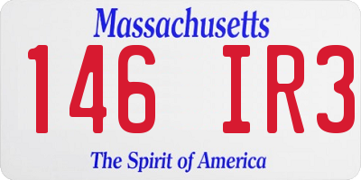 MA license plate 146IR3