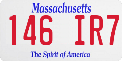 MA license plate 146IR7