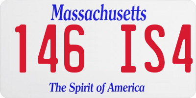 MA license plate 146IS4