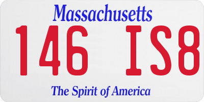 MA license plate 146IS8