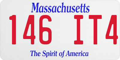 MA license plate 146IT4