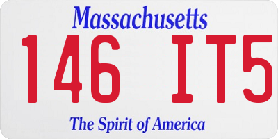 MA license plate 146IT5