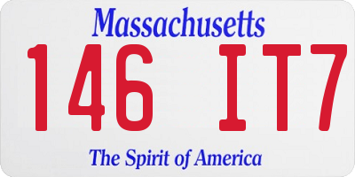 MA license plate 146IT7