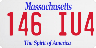 MA license plate 146IU4