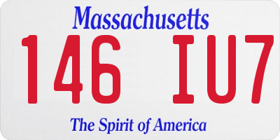 MA license plate 146IU7