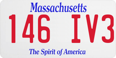 MA license plate 146IV3