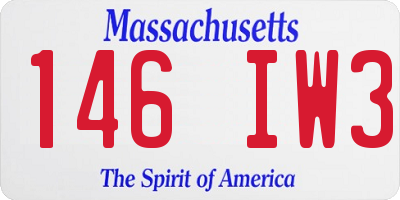 MA license plate 146IW3