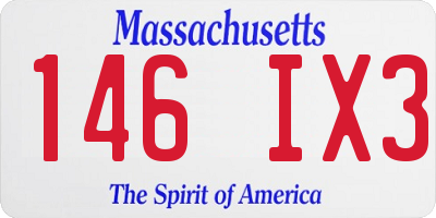 MA license plate 146IX3